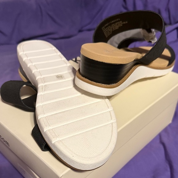 Anne Klein Black Slide Wedge Sandals, NIB - Picture 3 of 8